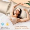 1PC Champagne Queen Size 20"x30" Lacette Silk Pillowcase for Hair and Skin, 22 Momme 6A Soft Silk Pillow Case with Hidden Zipper, Gift Box