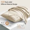 1PC Champagne Queen Size 20"x30" Lacette Silk Pillowcase for Hair and Skin, 22 Momme 6A Soft Silk Pillow Case with Hidden Zipper, Gift Box
