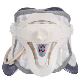 High Quality Relief Collar Physiotherapy Adjustable Stretcher Spine Corrector Support Air Neck Cervical Traction Device (Color: beige)