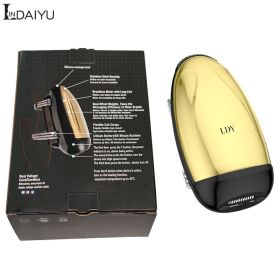 LINDAIYU Barberology Massager Cordless Electric Fascia Gun Body Vibration Head Exercising Fitness Relaxation Handheld USB Charge (Color: Golden Massage, Ships From: China)